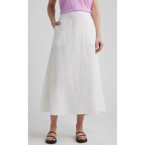 WAYF Ivory White Midi Skirt Women's Size Large NWT Nordstrom